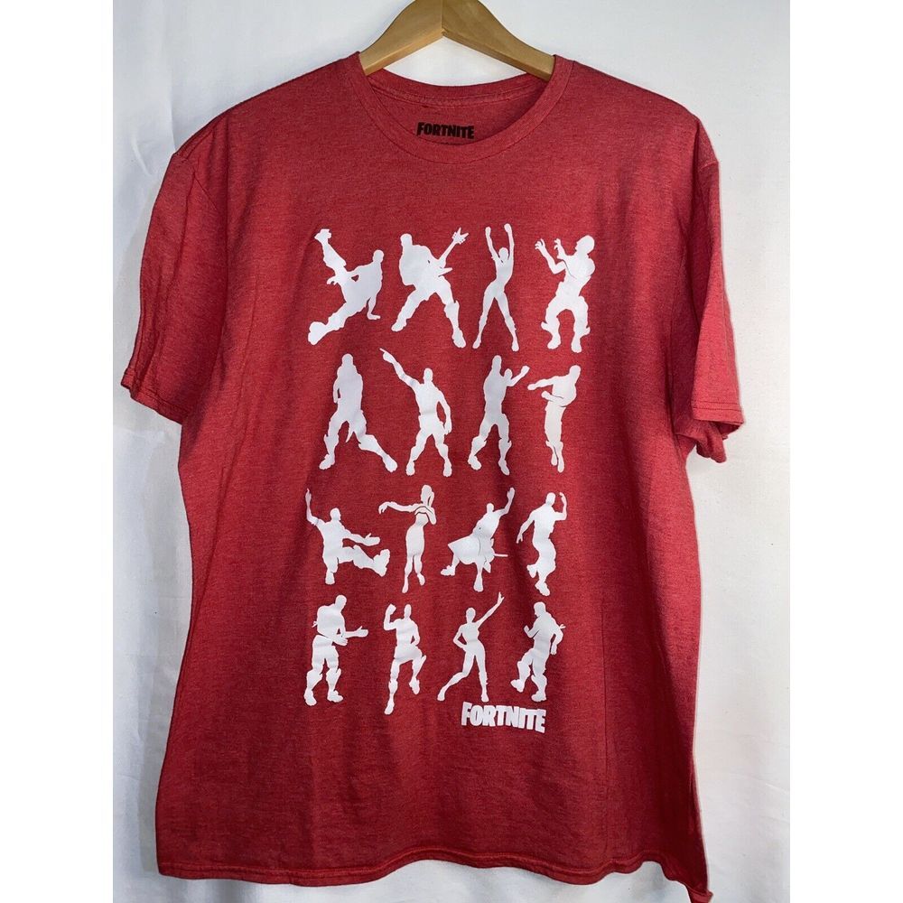 Fortnite‎ Graphic Print Tee Novelty Red XL Character Dance Short Sleeve T-Shirt